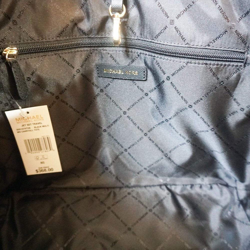 Michael Kors MD Carryall Tote MK Brown Black - Picture 7 of 12
